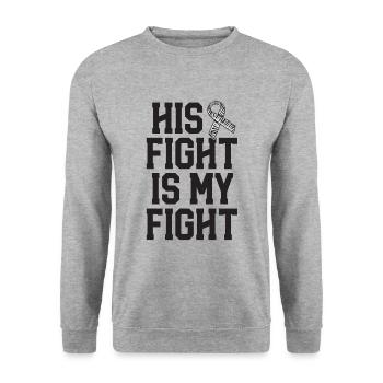 Sein Kampf ist Seltene Krankheiten Bewusstsein Frau - Unisex Pullover - Weißgrau meliert - Vorne - Alina (178cm) & Michal (187cm)