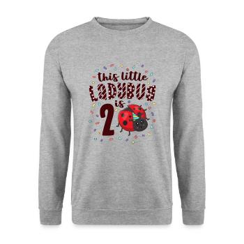 This Little Ladybug Is 2 Years Old 2nd Birthday - Unisex Sweatshirt - salt & pepper - Front - Alina (178cm) & Michal (187cm)