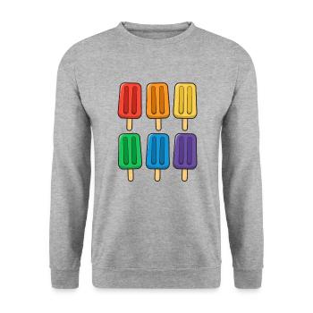 LGBT Flag Popsicles 4th of July Gay Subtle Pride - Unisex Sweatshirt - salt & pepper - Front - Alina (178cm) & Michal (187cm)