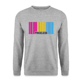 Inestimable Pansexual Pride Barcode Subtil Pan - Sweat-shirt Unisexe - gris chiné - Devant - Alina (178cm) & Michal (187cm)