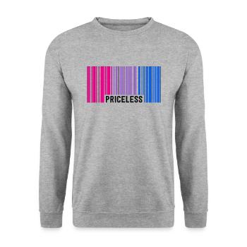 Inestimable Bisexual Pride Code à barres Subtil Bi Flag - Sweat-shirt Unisexe - gris chiné - Devant - Alina (178cm) & Michal (187cm)