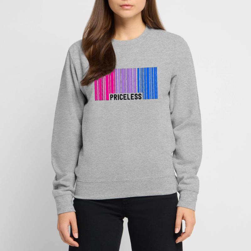 Priceless Bisexual Pride Barcode Subtle Bi Flag Unisex Sweatshirt
