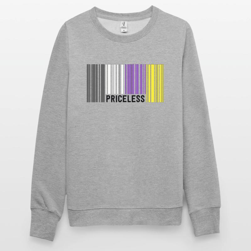 Priceless Gender Nonbinary Pride Barcode Discreet Unisex Sweatshirt