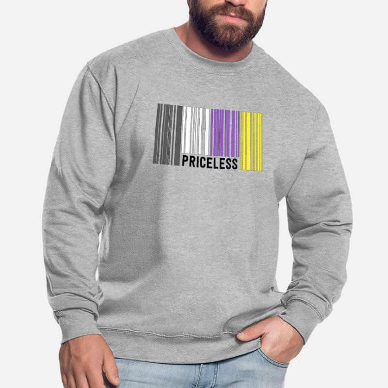 Priceless Gender Nonbinary Pride Code-barres Discret Sweat-shirt Unisexe