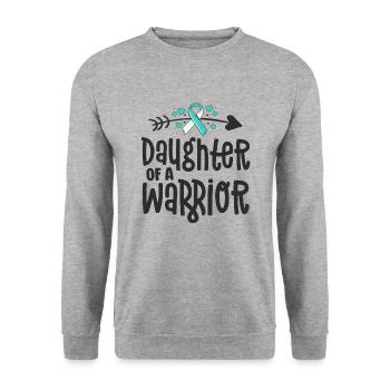 Fille d’une famille de guerriers sarcelle cancer du col de l’utérus - Sweat-shirt Unisexe - gris chiné - Devant - Alina (178cm) & Michal (187cm)