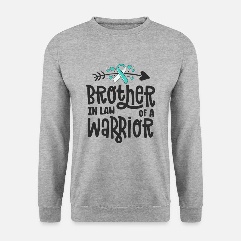 Schwager eines Kriegers Gebärmutterhalskrebs - Unisex Pullover - Weißgrau meliert