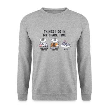 Funny Napping Shirt Gift For Sleep Lovers Nap - Unisex Sweatshirt - salt & pepper - Front - Alina (178cm) & Michal (187cm)