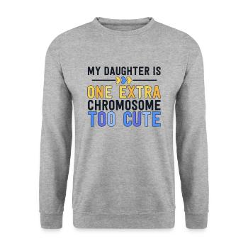 Family Down Syndrome Awareness for Dad Mom Extra - Unisex Sweatshirt - salt & pepper - Front - Alina (178cm) & Michal (187cm)
