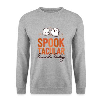Mittagessen Dame Halloween Schule Cafeteria Matching - Unisex Pullover - Weißgrau meliert - Vorne - Alina (178cm) & Michal (187cm)