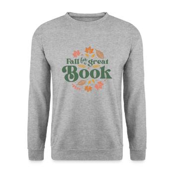 Automne pour un grand bibliothécaire de lecture de livres Automne - Sweat-shirt Unisexe - gris chiné - Devant - Alina (178cm) & Michal (187cm)