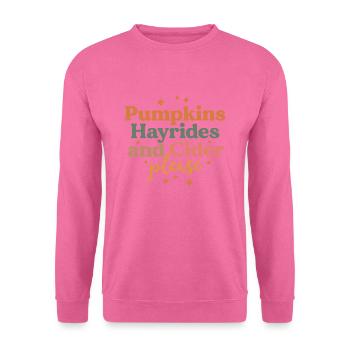 Pumpkins Hayrides and Cider Please Farm Boho Fall - Unisex Sweatshirt - pink - Front