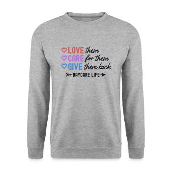 Give Them Back Funny Daycare Provider Nanny Child - Unisex Sweatshirt - salt & pepper - Front - Alina (178cm) & Michal (187cm)