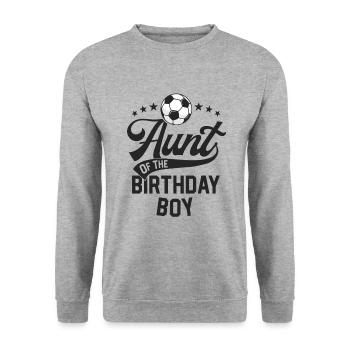 Aunt Of The Birthday Boy Soccer Themed Party - Unisex Sweatshirt - salt & pepper - Front - Alina (178cm) & Michal (187cm)