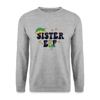 Schwester Elf Passende Familie Weihnachtsgruppe Weihnachten - Unisex Pullover - Weißgrau meliert - Vorne - Alina (178cm) & Michal (187cm)