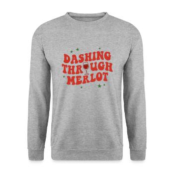 Dashing Through Merlot Funny Christmas Wine - Unisex Sweatshirt - salt & pepper - Front - Alina (178cm) & Michal (187cm)
