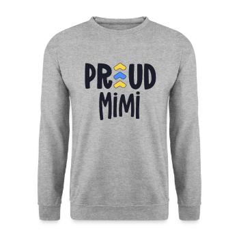 Proud Mimi Down Syndrome Grandma Family T21 - Unisex Sweatshirt - salt & pepper - Front - Alina (178cm) & Michal (187cm)