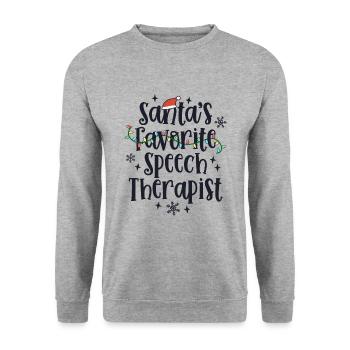 Cute Christmas Speech Therapist Language Therapy - Unisex Sweatshirt - salt & pepper - Front - Alina (178cm) & Michal (187cm)