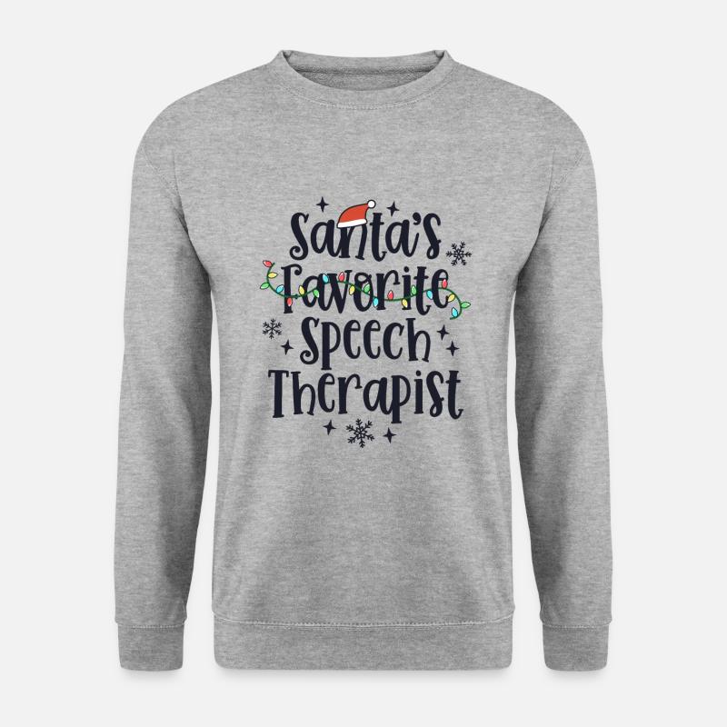 Nette Weihnachtslogopädin Sprachtherapie - Unisex Pullover - Weißgrau meliert