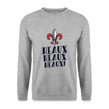 Heaux Heaux Heaux Cajun Christmas Louisiana Xmas - Unisex Sweatshirt - salt & pepper - Front - Alina (178cm) & Michal (187cm)