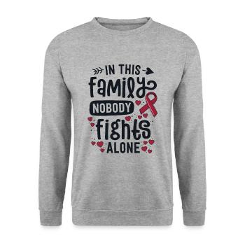 In This Family Nobody Fights Alone Hemangioma - Unisex Sweatshirt - salt & pepper - Front - Alina (178cm) & Michal (187cm)