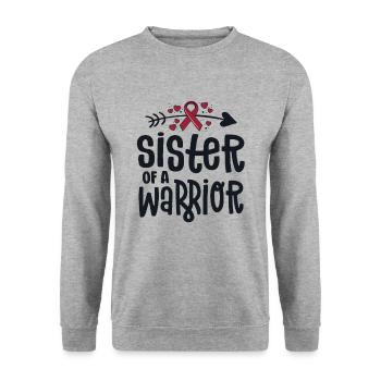 Sister Of A Warrior Vascular Malformation - Unisex Sweatshirt - salt & pepper - Front - Alina (178cm) & Michal (187cm)