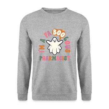 Faboolous Pharmacist Halloween Retro Pharmacy - Unisex Sweatshirt - salt & pepper - Front - Alina (178cm) & Michal (187cm)
