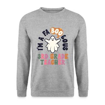 Teacher Halloween Retro 3rd Grade Vintage Third - Unisex Sweatshirt - salt & pepper - Front - Alina (178cm) & Michal (187cm)