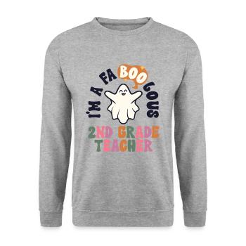 Professeur Halloween Retro 2nd Grade Vintage Second - Sweat-shirt Unisexe - gris chiné - Devant - Alina (178cm) & Michal (187cm)