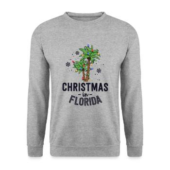 Christmas In Florida Deck The Palm Trees Family - Unisex Sweatshirt - salt & pepper - Front - Alina (178cm) & Michal (187cm)