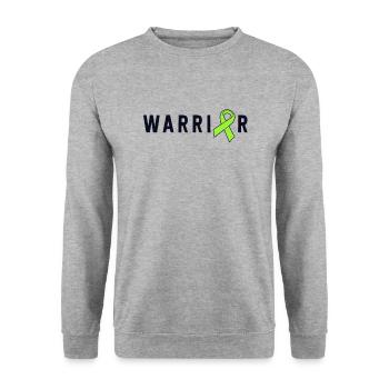 Krieger Limettengrün Bewusstsein Band Lyme-Borreliose - Unisex Pullover - Weißgrau meliert - Vorne - Alina (178cm) & Michal (187cm)