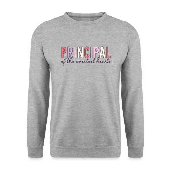 Valentinstag Prinzip der süßesten Herzen - Unisex Pullover - Weißgrau meliert - Vorne - Alina (178cm) & Michal (187cm)