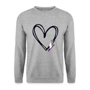 Subtil Ace Pride Fier allié Mois de la fierté Asexué - Sweat-shirt Unisexe - gris chiné - Devant - Alina (178cm) & Michal (187cm)