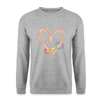 Chemises Autisme Femmes Infinity Symbol Autisme - Sweat-shirt Unisexe - gris chiné - Devant - Alina (178cm) & Michal (187cm)