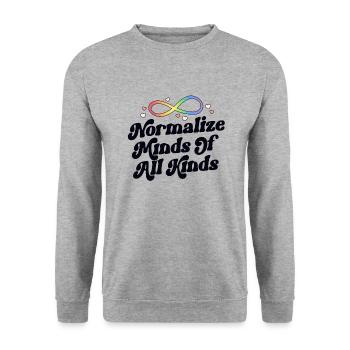 Normalisieren Sie den Geist aller Art Psychische Gesundheit Frauen - Unisex Pullover - Weißgrau meliert - Vorne - Alina (178cm) & Michal (187cm)