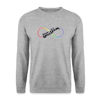 Autismus-T-Shirts Frauen Mama Unendlichkeit Symbol Autismus ist - Unisex Pullover - Weißgrau meliert - Vorne - Alina (178cm) & Michal (187cm)