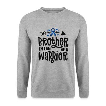 Schwager einer Kriegerfamilie Dickdarmkrebs - Unisex Pullover - Weißgrau meliert - Vorne - Alina (178cm) & Michal (187cm)