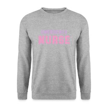 Emergency Nurse Trauma Queen Retro ER Emergency - Unisex Sweatshirt - salt & pepper - Front - Alina (178cm) & Michal (187cm)
