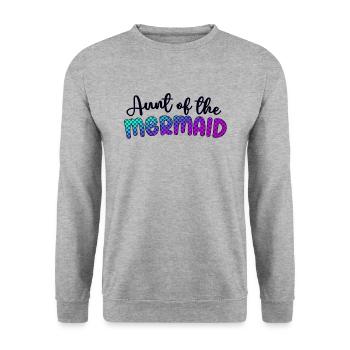 Aunt Of The Mermaid Girl Family Matching Mermaid - Unisex Sweatshirt - salt & pepper - Front - Alina (178cm) & Michal (187cm)