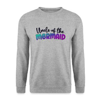 Uncle Of The Mermaid Girl Family Matching Mermaid - Unisex Sweatshirt - salt & pepper - Front - Alina (178cm) & Michal (187cm)