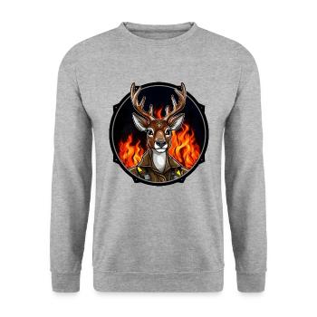 Brigade de pompiers de Hirsche - Sweat-shirt Unisexe - gris chiné - Devant - Alina (178cm) & Michal (187cm)