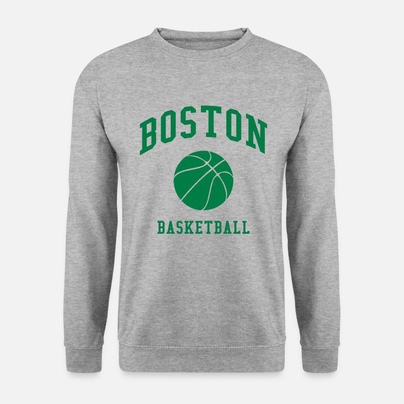 Boston Basketball - Unisex Pullover - Weißgrau meliert