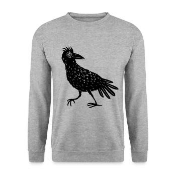 Corbeau - Sweat-shirt Unisexe - gris chiné - Devant - Alina (178cm) & Michal (187cm)
