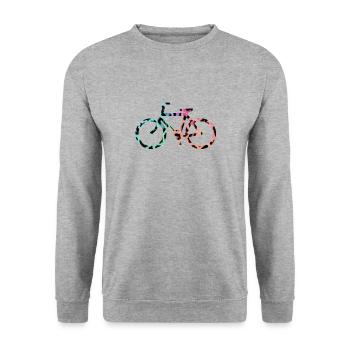 Fahrrad - Unisex Pullover - Weißgrau meliert - Vorne - Alina (178cm) & Michal (187cm)