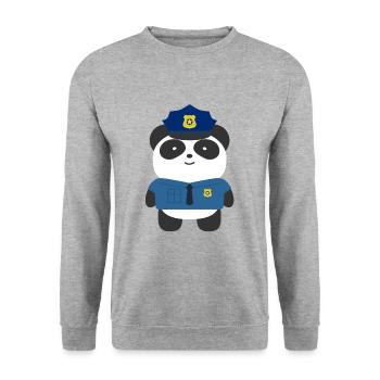 Police Panda - Sweat-shirt Unisexe - gris chiné - Devant - Alina (178cm) & Michal (187cm)