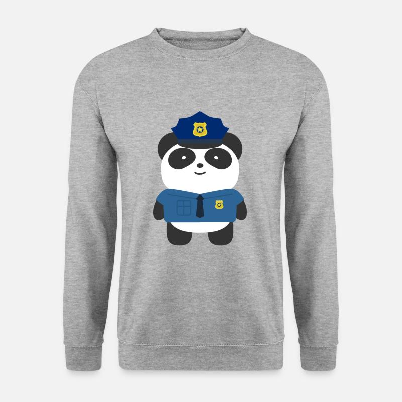 Polizei Panda - Unisex Pullover - Weißgrau meliert