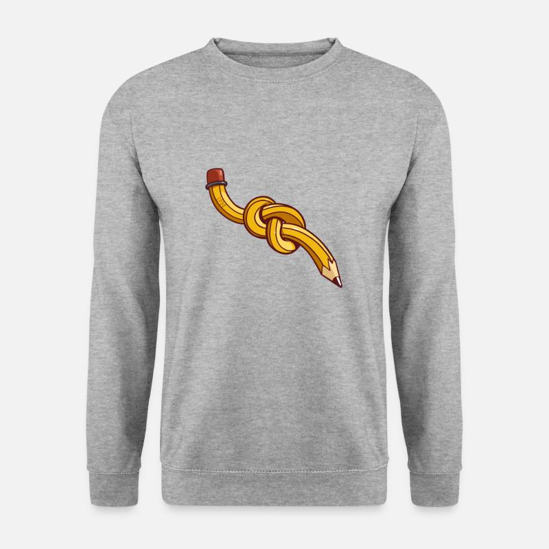 Bleistift - Unisex Pullover - Weißgrau meliert