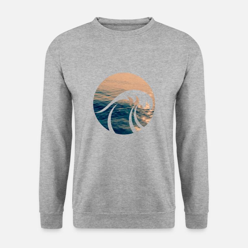 Welle - Unisex Pullover - Weißgrau meliert