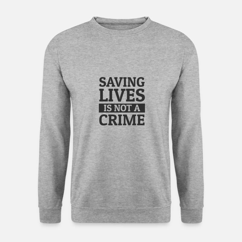 Seenotrettung Flüchtlinge Mittelmeer NGO Malta - Unisex Pullover - Weißgrau meliert