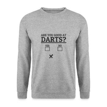 Fléchettes drôles Proverbes de jeu de fléchettes jeu de fléchettes - Sweat-shirt Unisexe - gris chiné - Devant - Alina (178cm) & Michal (187cm)