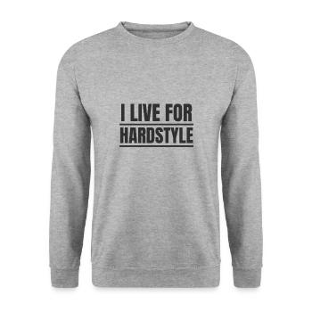Hardstyle Merchandise I Live for Hardstyle - Unisex Sweatshirt - salt & pepper - Front - Alina (178cm) & Michal (187cm)